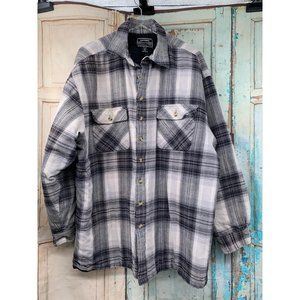 National Outfitters Mens XXL Shirt/Jacket Gray Plaid Cotton Button Down Pocket